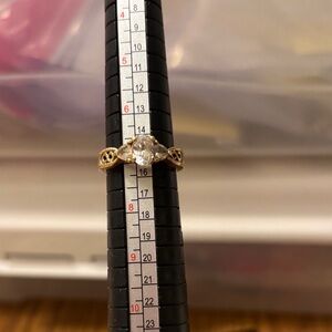 14K Yellow Gold Princess Cubic Zirconia Wedding Band Ring